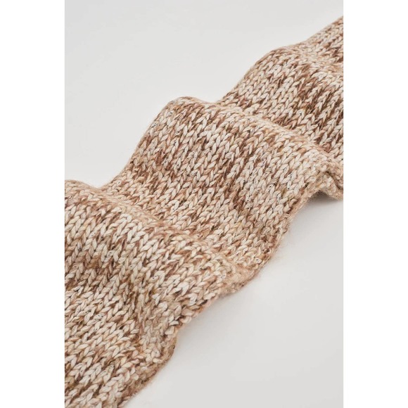 John Elliott Marled Mix Yarn Wool Blend Scarf - Ivory/Brown - Picture 7 of 8